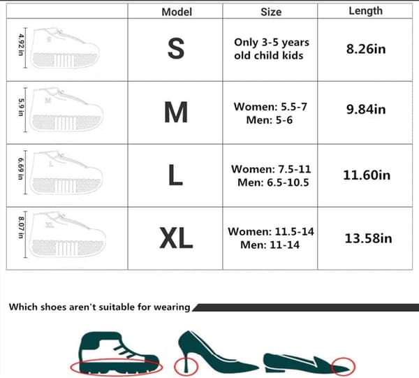 Waterproof Shoe Covers, Reusable Foldable Non-Slip Rain Shoe Protectors
