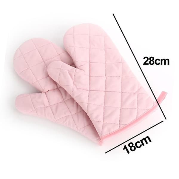 Oven Mitts Heat Resistant Mini Mitts For Kitchen Cooking Baking Grilling BBQ - Red Pink