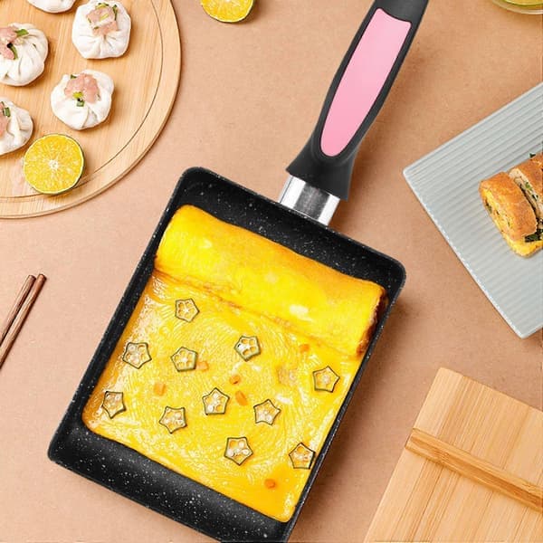 Tamagoyaki Pan Japanese Omelette Pan, Non-Stick Square Egg Pan for Making Omelets or Crepes (Pi