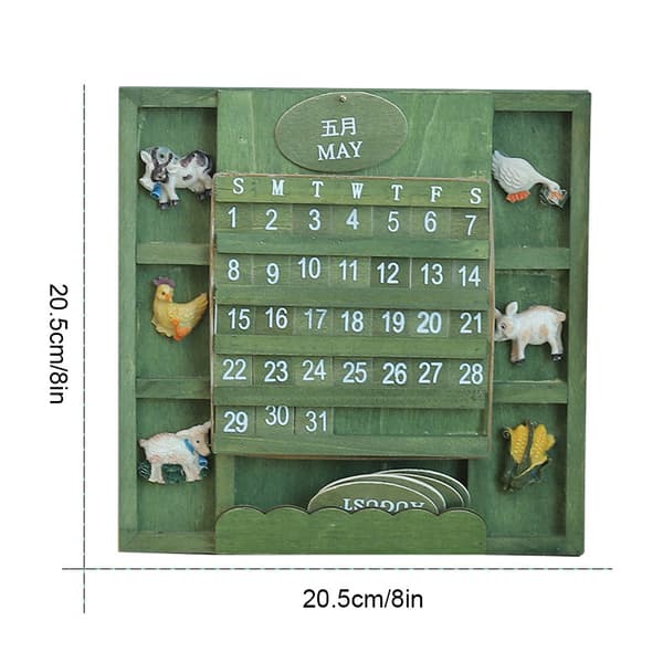 Årsplanlegger Dagsplan Treveggkalender Manuell Firkantet Evighetskalender Hjemveggdekorasjon One Size One Size