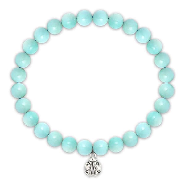 Hjerteformet Bie Magnetisk Lymfe Meridian Armbånd Vekttap Amazonitt Amazon Stone Amazon Stone