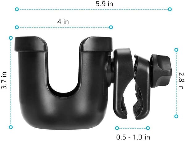 Universal Stroller Cup Holder, Bike Cup Holder, Large Caliber Cup Holder Designed for Bottle with Handle, Cup Holder for
