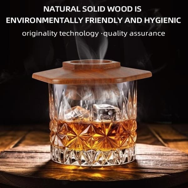 Cocktail Wood Smoker Hexagonal Round Barrel Bar Kitchen Tool