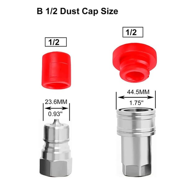 Dust Cap and Socket Protector for Hydraulic Coupling -B 1/2, Fits Hydraulic Coupling
