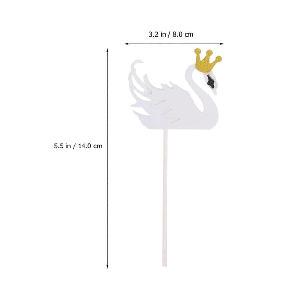 Muffin Toppers Swan Birthday Cake Decorations for Party 15-Pack [DB]