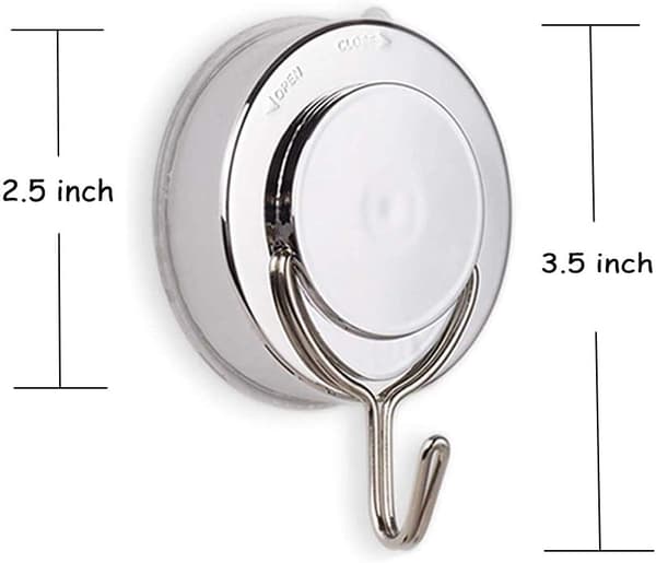 Suction Cup Hooks Silver Twist Suction Cup Removable 2 pcs
