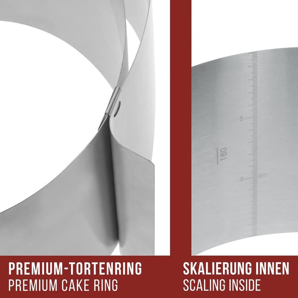 Form - Kagering - Justerbar, rund rustfrit stål 6 til 12 tommer kageform-kagebagetilbehør