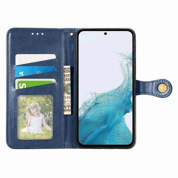 Etui til Samsung Galaxy A56 5G Læderpung Etui med Stativ og Håndledsrem - Grøn Blå{AZC] Blå Multicolor Blue Multicolor