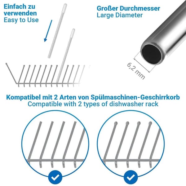 Astianpesukoneen pulloteline SodaStream Crystal- ja Duo-pulloille, pidennetty silikonikorkki, 26,7 cm, 5 kappaletta