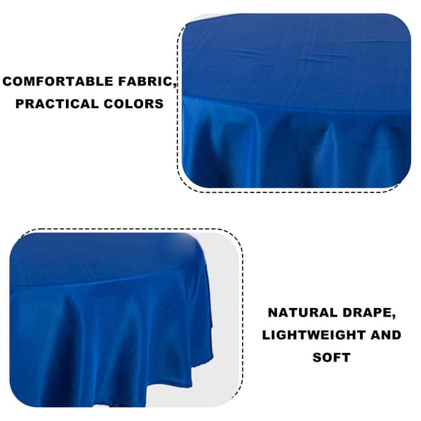 1 pc Solid Color Round Tablecloth - Plain Weave - Royal Blue - Round 152 cm (60 inch)