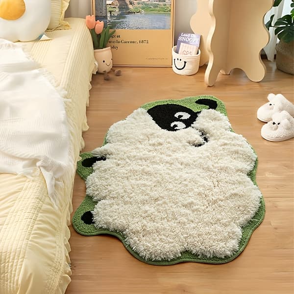 Rustic Sheep Welcome Mat Non-Slip Machine Washable, Ultra-Soft for Kitchen Hallway Bedroom 40*60cm