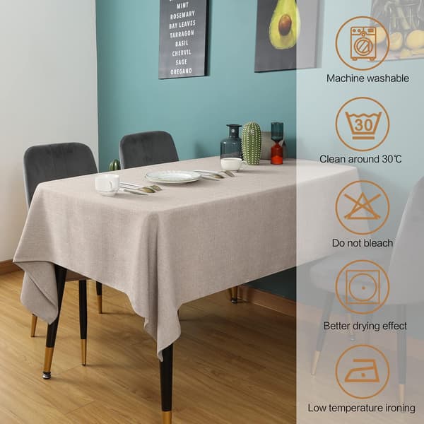 140 x 200 cm Rectangular Tablecloth, Stain Resistant and Waterproof, Machine Washable Linen-like Fabric for Home, Restaurant Table