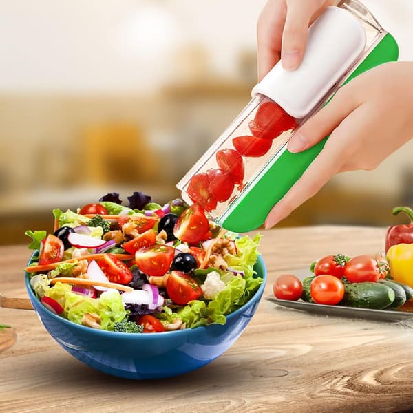 Grape Cutter Tomato Slicer, Multifunctional Small Fruit Slicer, Kitchen Accessory Fruit Vegetable Slicer, Grape Cutter for Toddlers (Green)