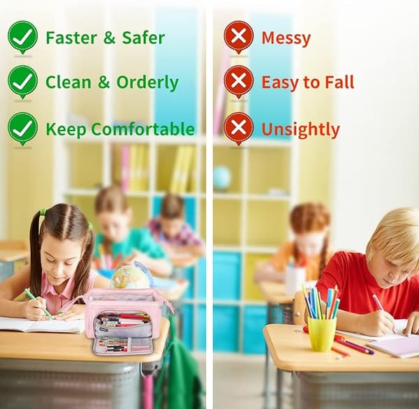 1 Pack, Pencil Case for School with Large Capacity and Handle