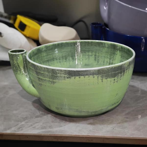 Fruktskål med sil, rask sil, selvroterende, 3D-print lys grønn - Hellgrün