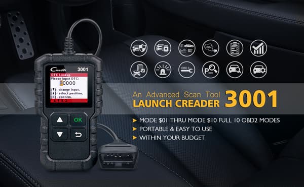 OBD2-scanner læser 3001 EOBD køretøjsdiagnoseværktøj