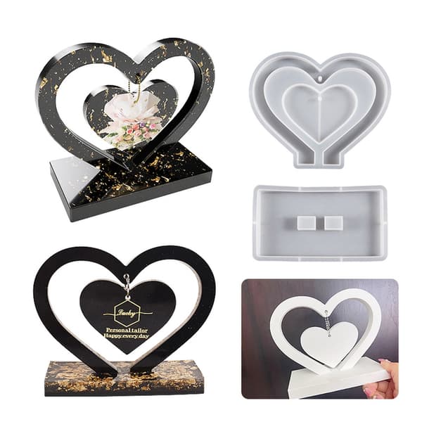 Fotoramme harpiksforme Valentinsdagsgave Hjerteformet billede Silikoneform
