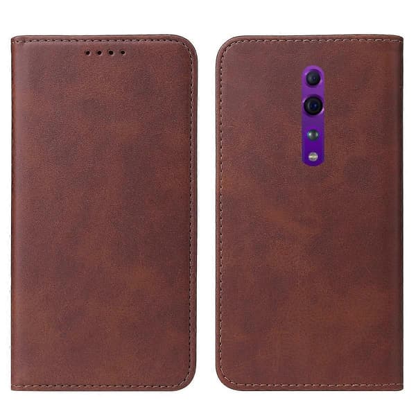 Magnetisk lærfutteral til OPPO Reno Z [DB] Brun Brown