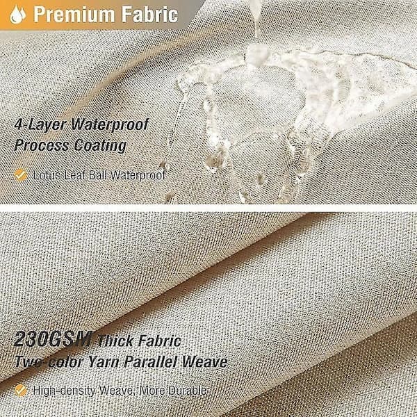 Extra Long 240x180 cm Fabric Shower Curtain with Linen Texture