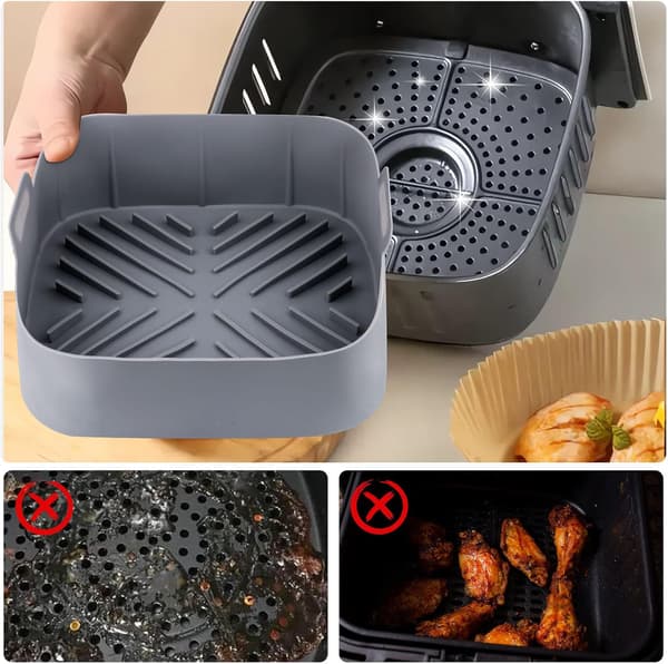 21x7cm, Silikoneforme til Airfryer, Tilbehør til Frituregryder - Silikonekurv til Airfryer