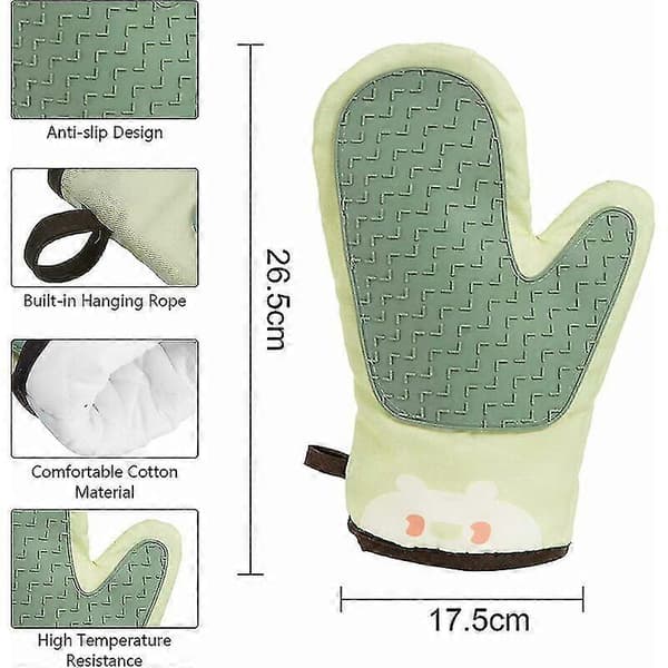 Heat Resistant Silicone Oven Mitts for Cooking and Grilling
