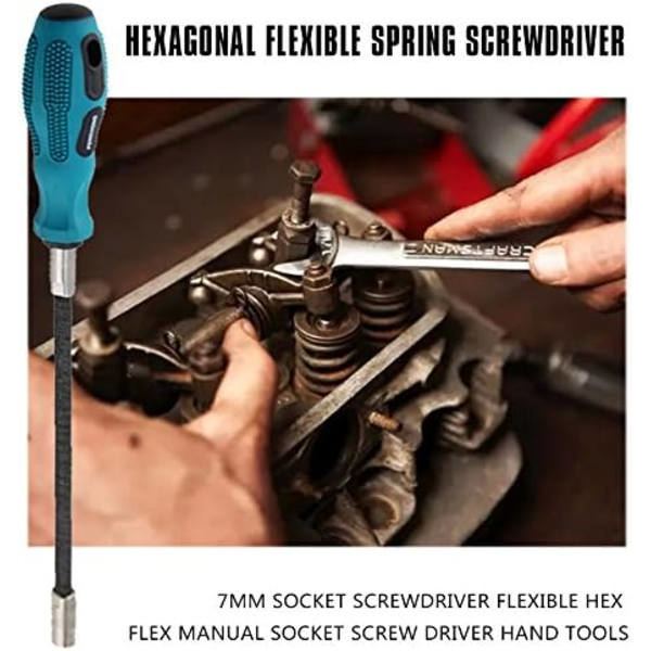 7MM Flexible Hexagon Flex Socket Wrench Manual Screwdriver Hand Tool