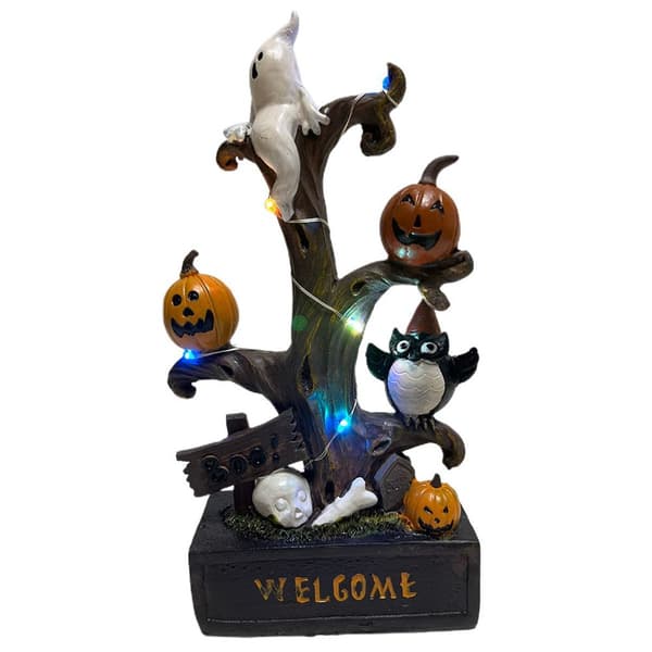 Halloween harpiks statue med græskar lys bord KLB