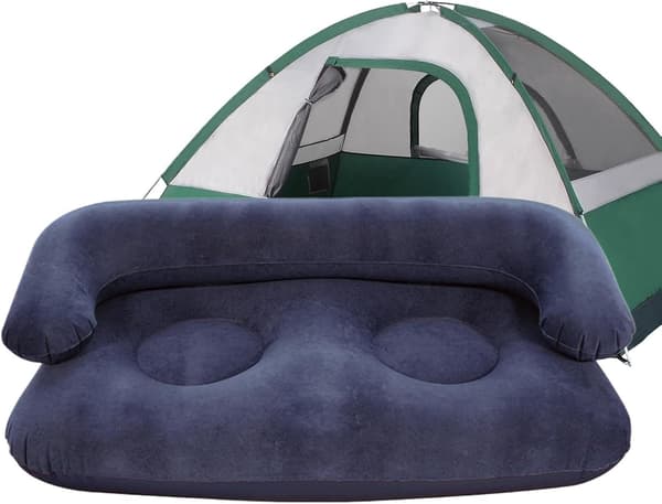 Oppblåsbar campingsofa, komfortabel, oppblåsbar og sammenleggbar, med armlener