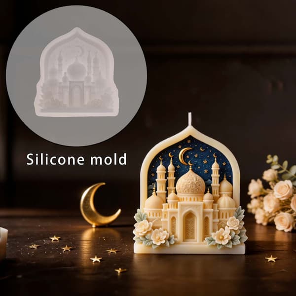 Artistic Palazzo Shaped Silicone Candle Mold for Home Decor Projects