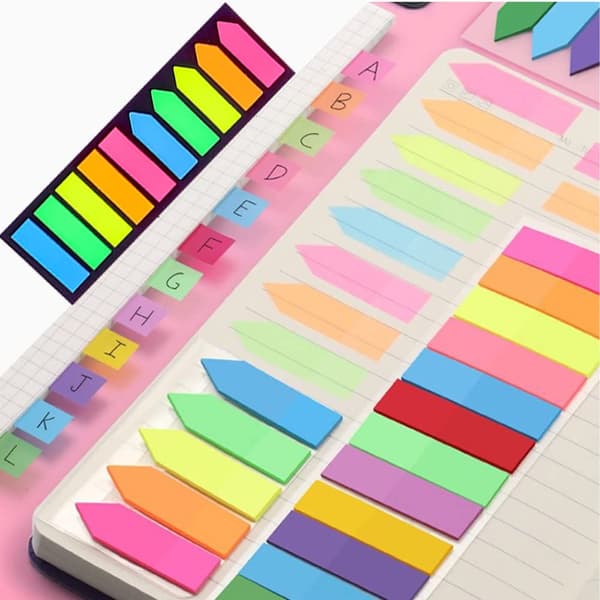 Sticker Tabs, Sticker Flags, 2 Shapes Sticker Tabs, Mini Index Tabs, for Page Marking and Recording Inspiration