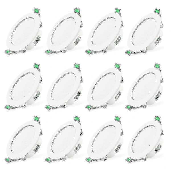 12 stk 7W Hvit LED Downlight Innfelte Taklamper Smale Spotlights