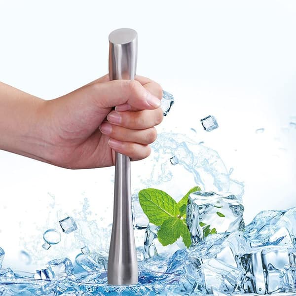 Muddler for cocktails, stainless steel cocktail muddler and 26 cm
