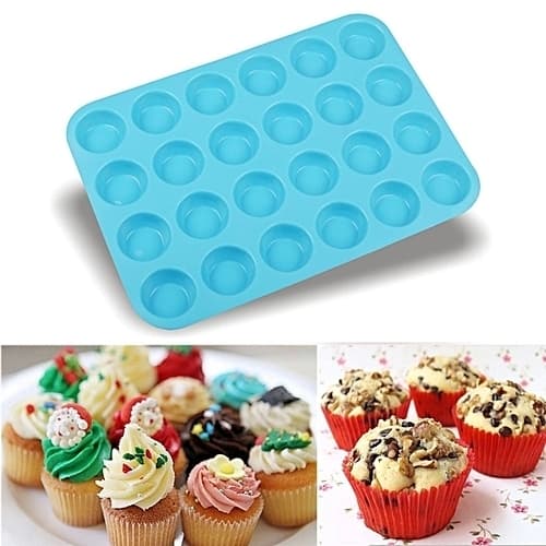 Muffinsform i silikone, 24 cupcakes eller bagværk