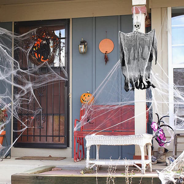 2025 For Halloween Skull Hanging Ghost Pendant Gauze Hanging Ghost Scene Layout Garden Decoration Props