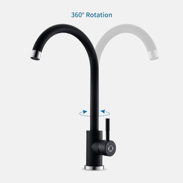 Kitchen Faucet, Tall Swivel Single Handle Sink Mixer, Matte Black