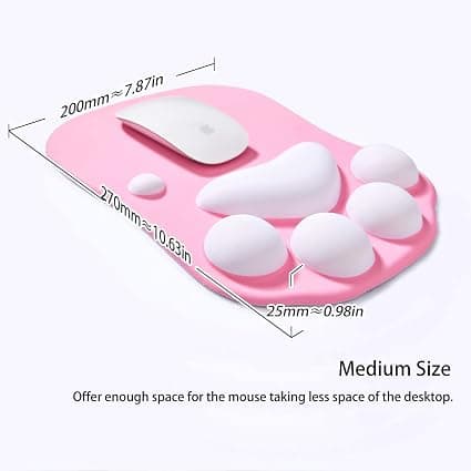 Musematte med håndleddsstøtte, ergonomisk musematte, Kawaii kattemus