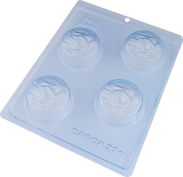 Pralinform Rose Kakeform - Sjokoladeform - BWB 9985 - Spesiell 3-delt form Transparent transparent