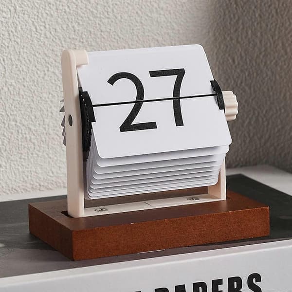 Mini Flip Evighedskalender Skrivebordsdato-display Minimalistisk Dekorativ Pynt til Hjemmekontor