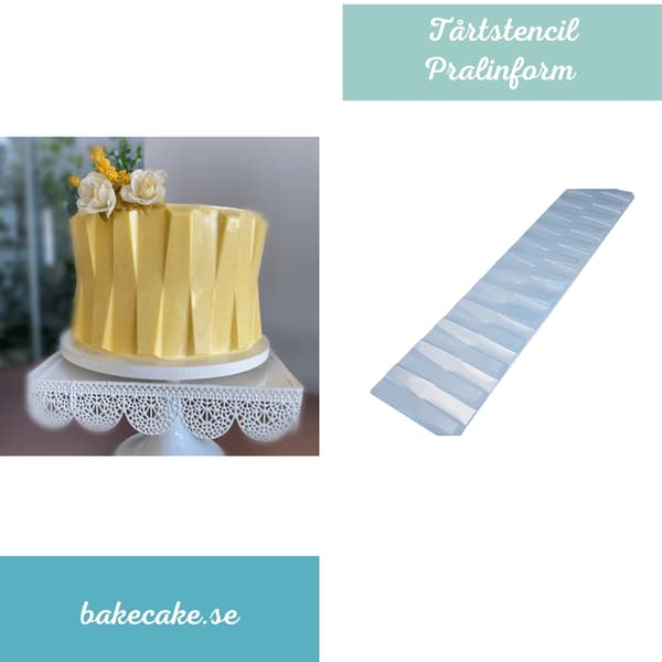 Pralinform Kakestencil Laminert - BWB 10146 - Spesiell 3-delt form