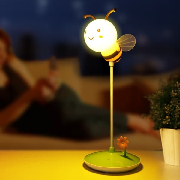Sød Bumblebee LED-skrivebordslampe med touch-kontrol, dæmpbar, 3 lysstyrkeniveauer