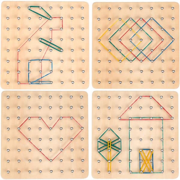 Trägeobräde, geometrisk bräda, träleksaker för Montessori