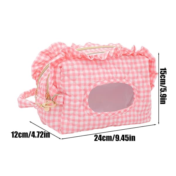 Kosmetikkdispenser, bærbar, fra blomstret stoff rosa - Rosa