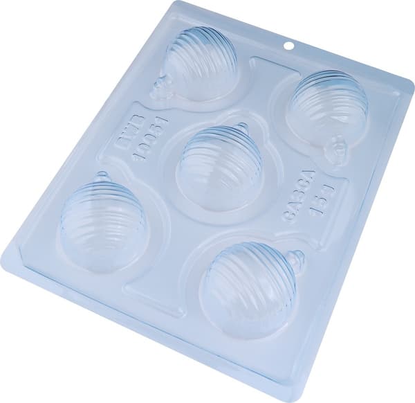 Pralineforme Julekugler Chokoladeform - BWB 10051 - Special 3-delt form Transparent