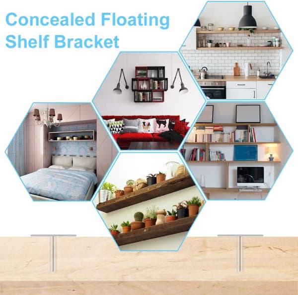 Floating Shelf Bracket 75mm(3\") Invisible Mount Wall Shelf Heavy Duty