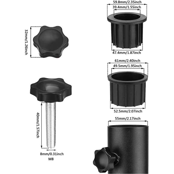 2 set Patio Umbrella Base Replacement Parts Kit, Umbrella Base Hole Ring, Stopper Plug and Cap