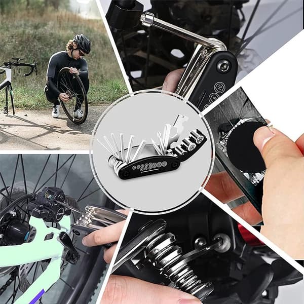 16-in-1 Bicycle Tool - Professional Bicycle Tool Kit - Portable Foldable - Multifunctional Bicycle Repair Kit - Bicycle Equipment Tool ...