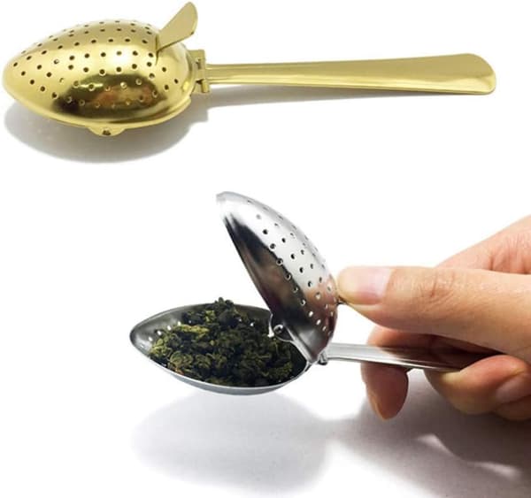 Tesil Snap Ball Tesil i rustfrit stål Si-filter Infuser til løsbladste Guld 2 stk.