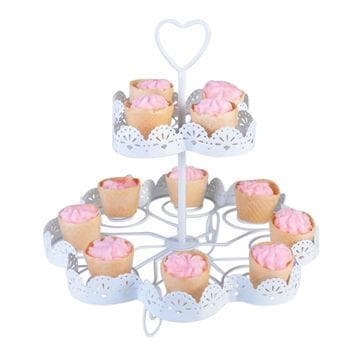 Muffinstre Muffinsstativ 12 stk Cupcakes Stativ Liten Hvit