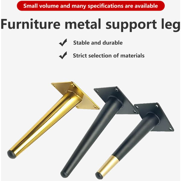 1 stk (12 cm lige konisk mat sort) sofaben møbler metalfødder badeværelsesskab TV-skab bord hardware støtteben
