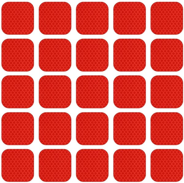 Reflective Safety Decals, 30 Pieces Red, 5x5cm, Waterproof for Bicycle and Motorcycle